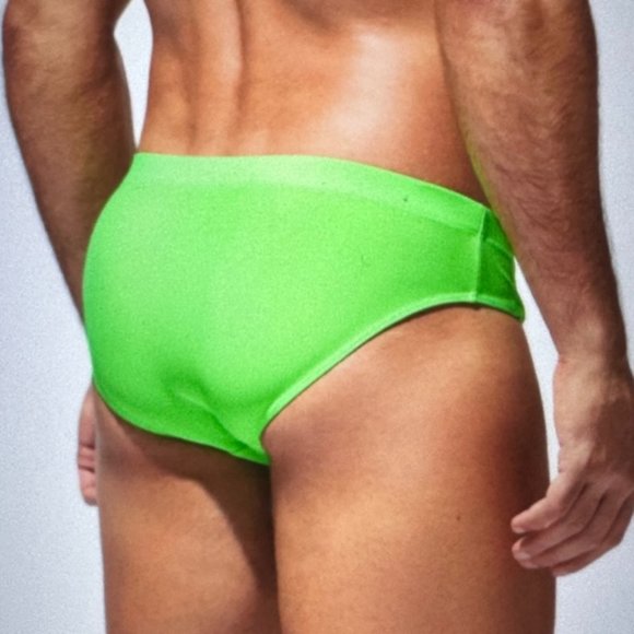 Brand New Men Solid Swim Brief Lime Green Various - Picture 4 of 4